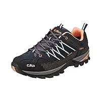 cmp femme rigel low wmn trekking shoes wp chaussures de randonnée basses, (b.blue-giada-peach 92ad), 40 eu