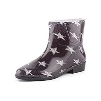 ladeheid bottines bottes de pluie chaussure femme lazt201802 (noir/Étoiles blanches, 39 eu)