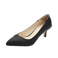 wealsex femme escarpins bureau travail loisirs a petit talon bout pointu chaussure de ville elégante comfortable (noir,43)