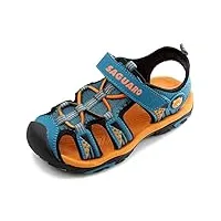 saguaro sandales enfant garçon respirantes chaussures de plage fille outdoor légères souples plates trekking sport sandales bleu gr.32