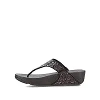 fitflop femme lulu toe-thongs sandales bout ouvert, noir (black glitter 339), 37 eu