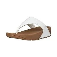 fitflop lulu leather toepost, sandales bout ouvert femme - blanc (urban white 024) - 39 eu