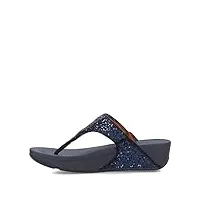 fitflop femme lulu glitter toe-thongs sandales bout ouvert, bleu (midnight navy 399), 38 eu