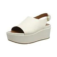 fitflop femme eloise back-strap leather wedges sandal, blanc ss20 jet stream 031, 38 eu