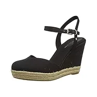 tommy hilfiger chaussures femme semelles compensées espadrilles talon compensé, noir (black), 40 eu