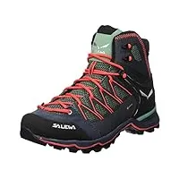 salewa ws mountain trainer lite mid gore-tex chaussures de randonnée hautes, feld green/fluo coral, 38 eu