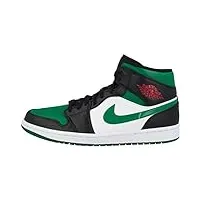 nike homme air jordan 1 mid chaussures de basketball, black/pine green/white/gym red, 43 eu