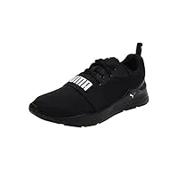 puma mixte wired run chaussures de running, black white, 43 eu