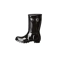 hunter women's original short gloss snow boot, black (gloss) size 9