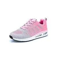 minbei baskets femmes chaussures de running pour fille athlétiques légères chaussures de sport pour femme rose air coussin 35 eu