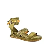 a.s.98 airstep sandales en cuir pour femme - couleur : kaki, kaki, 41 eu