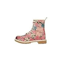 dogo vegan en cuir multicolore mode bottes longues pour femme - bottes pour de marche confortables - fait à la main - like you are magic frida kahlo design - taille 38