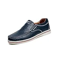 mocassins de conduite décontractés pour hommes business brogue chaussures confort sport walking light moccasin （bleu,44 eu
