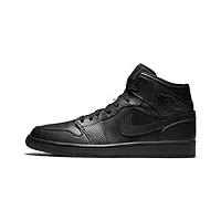 nike air jordan 1 mid, chaussures de basket homme, noir black black 091, 47 eu