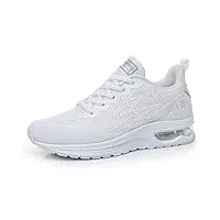 affinest homme femme chaussures de course air running baskets chaussures de sport outdoor fitness gym sneakers légères respirante blanc 39