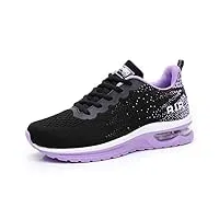 affinest homme femme chaussures de course air running baskets chaussures de sport outdoor fitness gym sneakers légères respirante violet noir 36