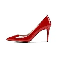 edefs femme escarpins talon aiguille 8 cm,femme escarpins bout fermé,soirée bureau chaussures,rouge eu38