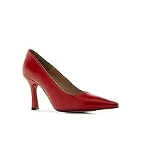 andrés machado - escarpins élégants pour femmes et adolescentes en cuir - aurora - chaussures talons aiguilles bout pointu - cuir rouge, taille eu 44