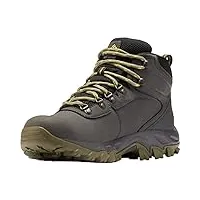 columbia newton ridge plus ii chaussures de randonnée imperméables en daim, pour homme, gris foncé/vert pierre, 42 eu