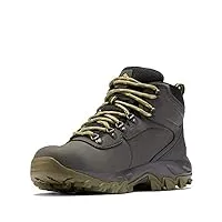 columbia newton ridge plus ii chaussures de randonnée imperméables en daim, pour homme, gris foncé/vert pierre, 44.5 eu