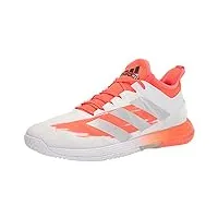 adidas men's adizero ubersonic 4 racquetball shoe, white/silver metallic/solar red, 13