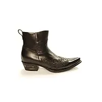 sendra boots 12185 javi noir hommes cowboy western bottine bout pointu fermeture eclair fait main cuir véritable taille 44