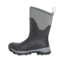 muck boots femme arctic ice mid agat botte de pluie, noir gris géométrique, 37 eu