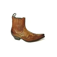 sendra boots 9396 javi marron hommes bottines cowboy western santiags bout pointu talon incliné fermeture elastique fait main cuir véritable taille 45