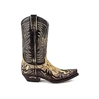 sendra boots 3241 cuervo antic bottes hommes santiags cowboy western talon incliné bout pointu look vintage fait main cuir véritable taille 44