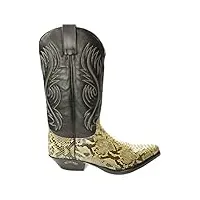 sendra boots 2605 pico ecru hommes cowboy western santiag bout pointu talon incliné fait main cuir véritable taille 43