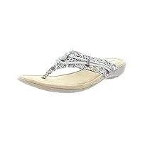 minnetonka silverthorne thong women's sandal 8 c/d us natural-multi