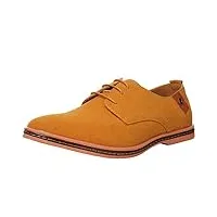 wealsex derby homme nubuck oxfords chaussures de ville lacets plate bout ronde chaussures d'affaires suède casual homme (marron,41)
