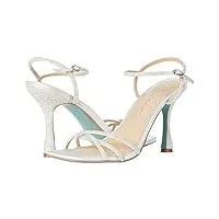 betsey johnson womens sb-piprr heeled sandal, ivory, 9.5 us