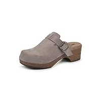 white mountain shoes behold sabots en cuir, sable/daim., 40.5 eu