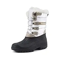 knixmax bottes neige femme chaussures hiver imperméable chaudes bottes de randonnée marche montange jardin blanc 42eu