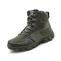 yuhai bottes tactiques mens militaire, daim en daim anti-slips antidérapant bottes de combats de randonnée de randonnée de randonnée camouflage chaussures de trekking, army green-47(uk 13)