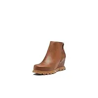 sorel women's joan of arctic wedge iii zip boot — hazelnut leather, gum 2 — waterproof leather wedge boots — size 9
