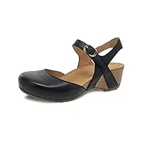 dansko women's tiffani black burnished calf sandals 7.5-8 m us