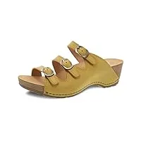 dansko women's tarin yellow burnished calf sandals 10.5-11 m us