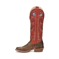 tony lama colburn bottes western à bout carré large pour homme - sa2000, rouge, 46 eu