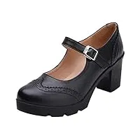 dadawen femmes mary jane escarpins robe oxford chaussures plateforme escarpins noir 43