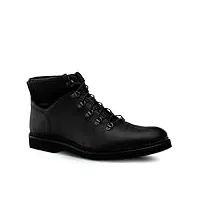 andrés machado - bottiness élégante pour hommes d´hiver en cuir de haute qualité - bottiness am - bottes habillées- boots lacet - bottines en cuir chelsea -madras noir, eu 48