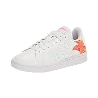adidas chaussures de tennis advantage pour femmes, ftwr white/screaming pink/ftwr white, 44 eu, blanc rose clair blanc, (lot89)