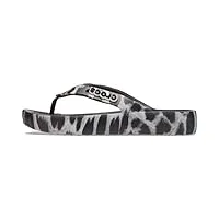 crocs tongs classiques pour femme | sandales compensées à plateforme, motif léopard noir, 41/42 eu