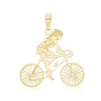 priority pendentif femme cycliste or 18 carats | pendentif cycliste en or 18 carats | pendentif vélo en or | pendentif vélo en or | pendentif pour femme | pendentif sportif en or, or jaune