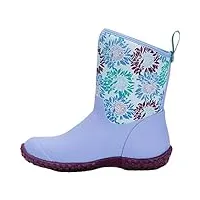 muck boots muckster ii mid, botte de pluie femme, blue iris sunflower print, 42 eu