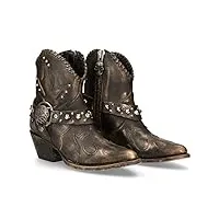 new rock bottes en jean western cowboy skull vintage marron cuivre brown woman boots texas m.wstm004-s1, cuivré, 39 eu