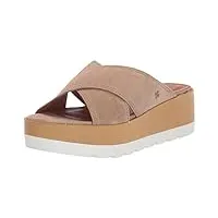 lucky brand women's vebony platform slide sandal, dune, 9.5
