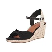 lucky brand women's macrimay espadrille wedge sandal, black, 7