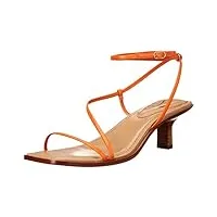 sam edelman women's dominique heeled sandal, classic orange, 9.5